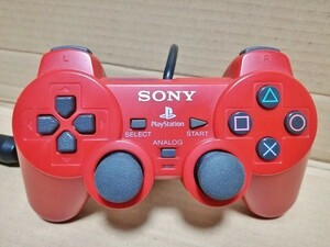 ■動作品 分解清掃済み PS2 SONY 純正コントローラー デュアルショック2 シナバーレッド DUALSHOCK2■