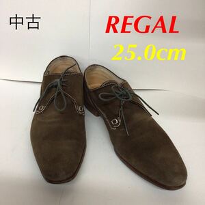 【売り切り!送料無料!】A-331 REGAL!リーガル!ビジネスシューズ!カジュアルにも!スエード!革!ブラウン!茶色!中古