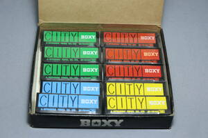 昭和レトロ　三菱鉛筆　BOXY消しゴム　BX-PD100 CITY ４色　各3個　計12個　外箱付　未使用　廃盤　当時物