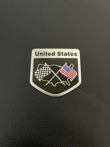 汎用 アメリカ 国旗 USA 3D エンブレム アルミ製 プレート ステッカー
