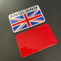 汎用 3D イングランド イギリス 国旗 ENGLAND ソフトアルミ製 エンブレム ステッカー　シール２点セット_画像3