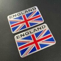 汎用 3D イングランド イギリス 国旗 ENGLAND ソフトアルミ製 エンブレム ステッカー　シール２点セット_画像2