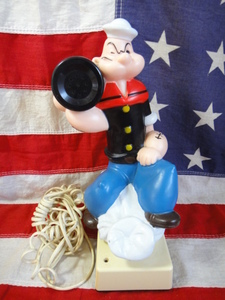  Vintage * retro 80's Popeye telephone machine objet d'art ornament doll code attaching treasure rare price 