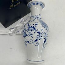 5-11-25■ Meissen マイセン ブルーオニオン ベース 花瓶 飾壷　高さ約　24cm インテリア　コレクション　アンティーク　箱入　現状品渡_画像3