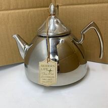 5-11-58■Modern Life Tea Pot / モダンライフ ティーポット（星野器物）ステンレス18-8 ポット 茶こし網付き 未使用保管品 現状品渡 急須_画像1