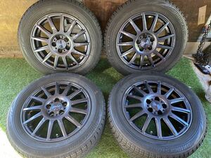 185/60R15 84Q BRIDGESTONE BLIZZAK VRX スタッドレス 4本　セット　15x6J ET 43 PCD 100 5H プリウス　シエンタ等