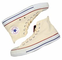 定番キャンバスオールスターのハイカット！【 CONVERSE / コンバース (米 】オフホワイト スニーカー / バスケットシューズ 8.5 / JPN 27_画像4