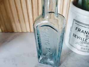 アンティーク ガラス ボトル ガラス瓶 瓶 フラワーベース ビンテージ LUNO_TONIC メディスンボトル 薬瓶