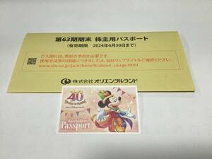 東京ディズニーランド　ディズニーシー　　株主用パスポート　1枚