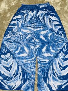 {SALE} new goods unused free shipping man and woman use blue blue Thai large Thai pants wide flare pants rayon material ③