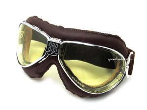 nannini TT GOGGLE BROWN*CHROME × ANTI FOG YELLOW/ наан колено nitt защитные очки остров Man tt гонки винтажный шлем для мотоцикла Британия машина Classic 