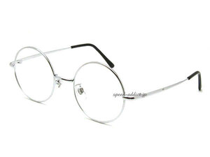 丸眼鏡 for JAPANESE SUNGLASS SILVER × CLEAR/伊達メガネロイドめがね昭和レトロクラシックサークル型フレームシェイプ銀色ユニセックス