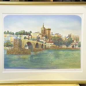 ◆状態綺麗です【真作保証】ロルフ・ラフルスキー『アヴィニョンの橋 - Le Pont d'Avignon - 』1980年 自筆サイン入り 50部限定 額装 