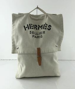 【SU111】HERMES エルメス バギーバゲッジ アリーヌ ベージュ コットン ハンドバッグ 手提げカバン