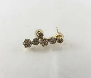 【SK21022】PonteVechio ポンテヴェキオ ダイヤモンド 0.28ct K18 YG イエローゴールド ピアス アクセサリー 保証書付き