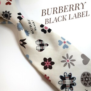 未使用 バーバリー ブラックレーベル BURBERRY BLACK LABEL ネクタイ ハイブランド モノグラム 白 ホワイト 20