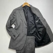 251 UNIQLO ユニクロ ヘリンボーン ウール スーツ セットアップ ジャケット スラックス テーラード サイズM W79 ビジネス オフィス 31110A_画像1