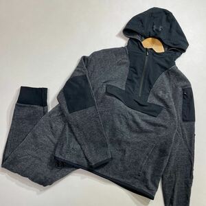 60 UNDER ARMOUR アンダーアーマー スウェット セットアップ ハーフジップ アノラックパーカー パンツ サイズMD ロゴプリント 31120Q