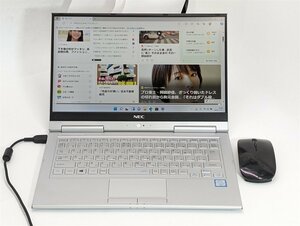 1円～ 新品マウス付き 軽量 高速SSD タッチ タブレットモード 13.3型 中古ノートパソコン NEC PC-VK23TGWGU 第6世代i5 8GB 無線 Windows11