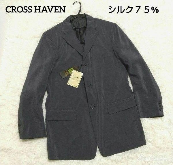 CROSS HAVEN★秋物♪軽量★シルク混合3つボタン シングルジャケット