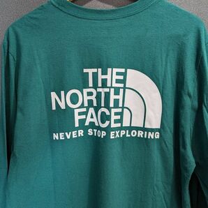 再入荷!!1点のみ【日本未発売】THE NORTH FACE ノースフェイス ロンT グリーン 緑/L 長袖 ロング Tシャツ アメリカ ハーフドームロゴの画像4