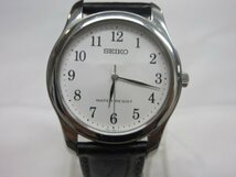 9801 稼動品 SEIKO 腕時計 7N01-0EF0 白文字盤 革ベルト クォーツ　WATER RESIST メンズ 腕時計　セイコー　電池交換済_画像2