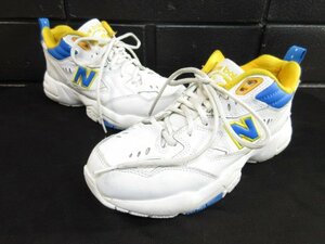 ｍ8906 ニューバランス　スニーカー　靴　24cm　GO8　白×ブルー×イエロー　NON MARKING　D WX608WP1　New Balance