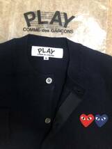 正規品PLAY COMME des GARCONSの2 ハート刺繍カーディガン(S紺)_画像4