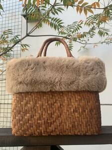 [ autumn winter ] mountain .. basket bag handmade mountain ... bag net fee braided inside cloth equipped 