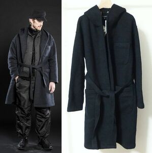 22AW Engineered Garments エンジニアードガーメンツ Knit Robe Navy/Black Sweater Knit ニット ローブ XXS コート