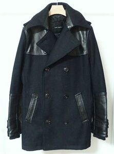 1piu1uguale3 ウノピュウノウグァーレトレ MRC008 WOL006L MANIPULATION 113 PEA-COAT レザー切替 Pコート 6