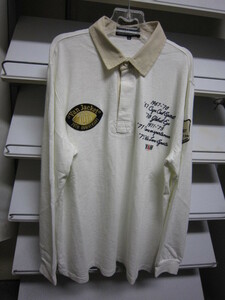 送料込/美品 VAN JACK 70TH ANNIVERSARY ラガーシャツ オフホワイト LL(1102WS)P〒-1 PC-68106 ワッペン 刺繍 メンズ