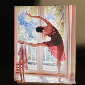 Art hand Auction لوحة فنية مطبوعة على القماش لراقصة الباليه باللون الأحمر للديكور الداخلي, العناصر اليدوية, الداخلية, بضائع متنوعة, لوحة, نسيج