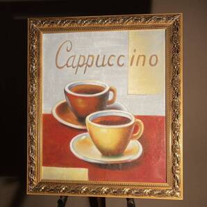 ★アウトレット★手書き油絵 カフェ 額付き インテリア 油彩画