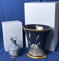 1000円〜■★WEDGWOOD★★ウェッジウッド 色々 花瓶 金魚 プルー 高さ25cm 箱付 2点 まとめ★okoy2278535★c10094_画像1