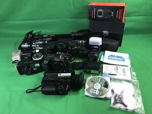 1,000円売切■ 動作未確認 Canon EOS 5D MarkII Nikon TWZOOM ELMO SUPER 306 AUTO METER LENZ 三脚 ストロボ おまとめ okoy-2303606★N967