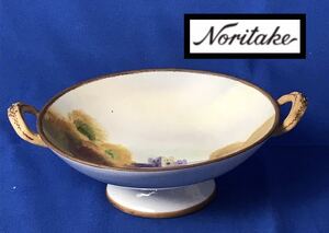 1000円〜■★NORITAKE★ ノリタケ コンポート 風景画 直径22cm 洋食器 1点★okoy2244347★c10132