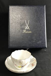 1000円〜■★Meissen ★マイセン ベーシックフラワー カップ&ソーサー 金彩 洋食器 箱付 1客 ★okoy2277079★c10219