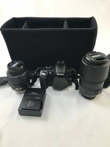 1000円〜■★通電確認のみ★Nikon D3100 デジタル一眼レフカメラ AF-S 55-300mm 18-55mm★okoy2224137★t8132