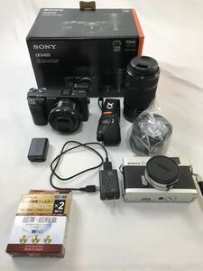 1000円〜■★一部通電確認のみ★SONY α6400 ミラーレス一眼カメラ KONICA C35 E 4.5-6.3/55-210★okoy2246638★t8140