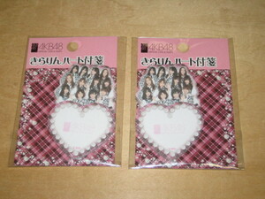AKB48 きらりんハート付箋 ピンク 2個セット 送\94～