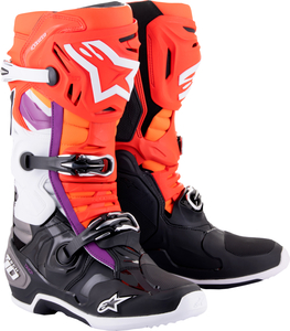 US 10 (約27cm) ALPINESTARS アルパインスターズ TECH 10 ブーツ ブラック/蛍光レッド/蛍光オレンジ/ホワイト SZ 10