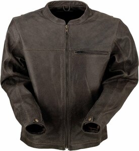 XL Size -Brown -z1r Music Perforated Leather Jacket