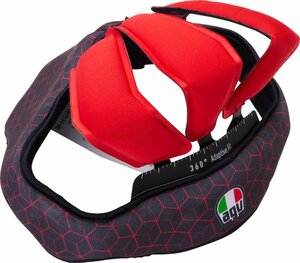 2XLサイズ - ブラック/レッド - AGV Pista GP RR ヘルメット ライナー