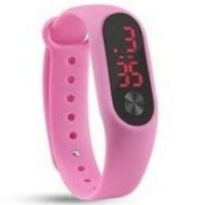  sport bracele clock 1.LED electron digital comfortable .si Rico wristwatch pink 