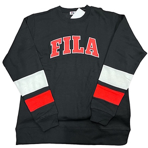 ■即決★Lサイズ★新品タグ付 FILA フィラ★メンズ 紳士用★ビッグロゴマーク UVカット あったか 裏起毛トレーナー/bk01★￥3190の画像6