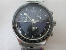 (95) ♪Swatch スウォッチ IRONY アイロニー AG1999 メンズ腕時計 クロノグラフ ステンレス 純正ベルト 稼働品_画像1