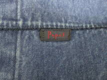 (96)♪Papas パパス メンズ デニム ジャケット コート Gジャン カバーオール 日本製 サイズL Pロゴ刺繍_画像9