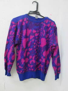 (94)!emanuel ungaroemanyu L Ungaro knitted sweater size 9 blue × purple × pink wool 30%