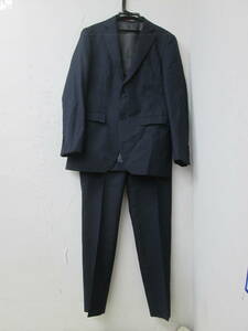 (95)♪ORIHICA オリヒカ セットアップ スーツ シングル ウール50% 背抜き ネイビー サイズA5
